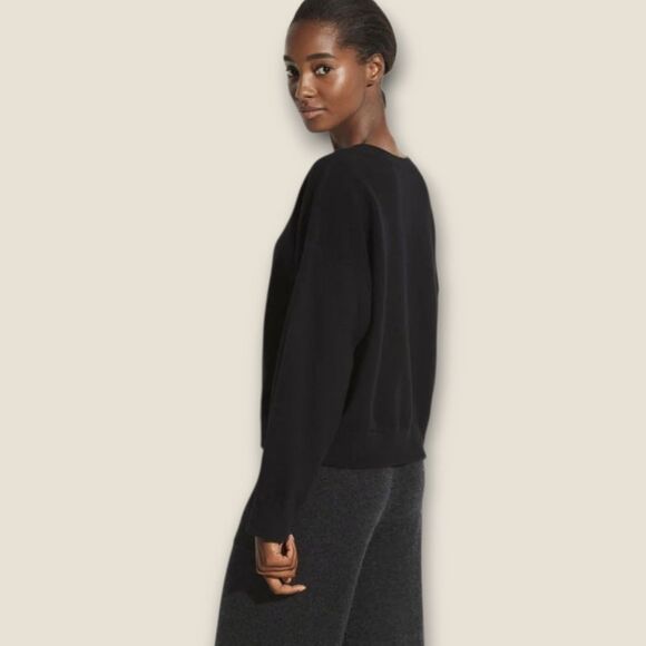 Vince Crew Neck Cashmere Pullover Navy Blue Medium - Picture 13 of 13